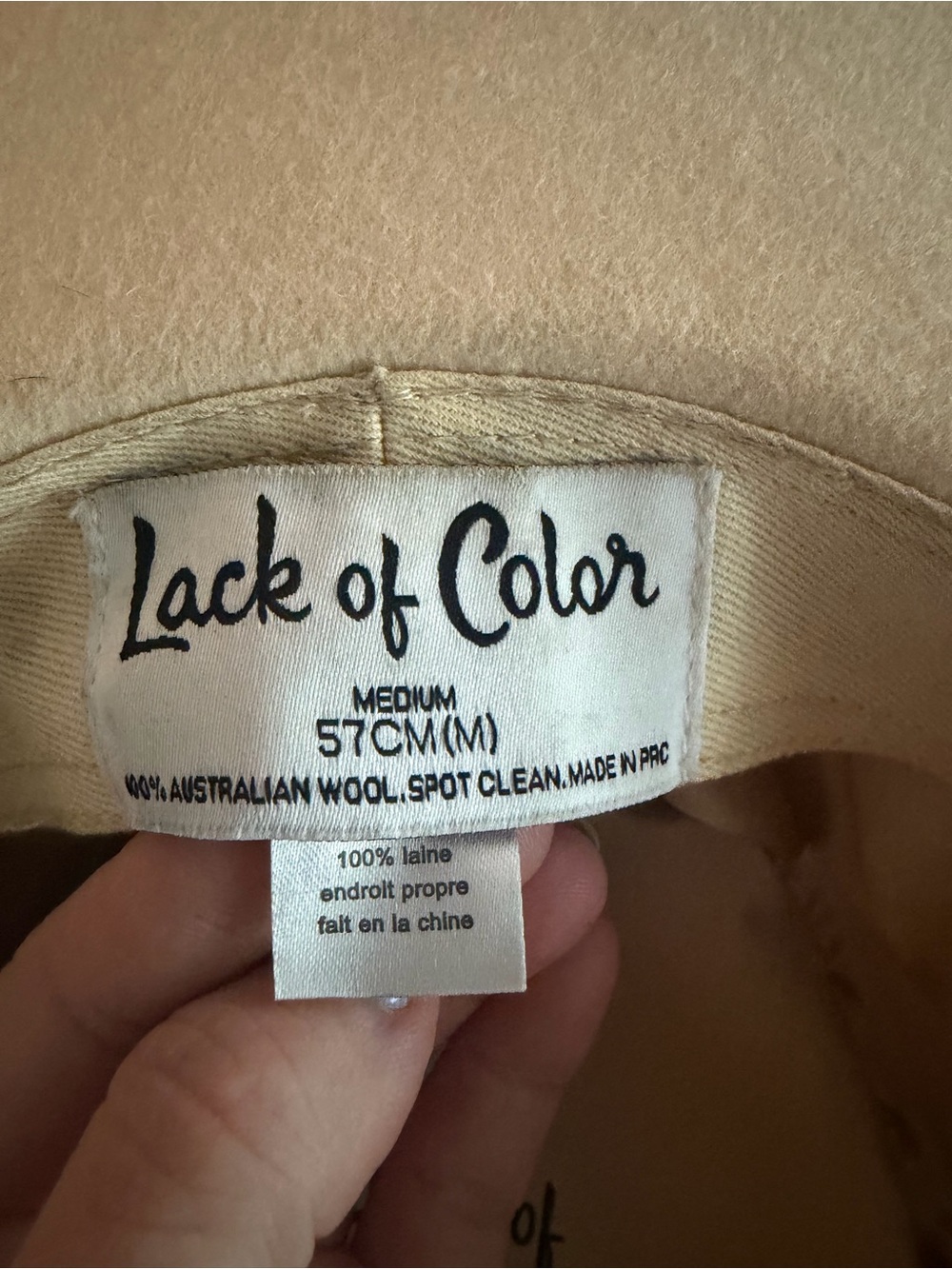 Beige Wide-Brim Felt Hat with Gold Seashell Accents - Picture 4 of 4